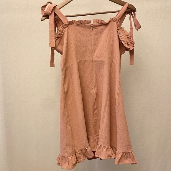 Nasty Gal NWT 10 Can’t Tie My Love Ruffle Mini Dress In Rose Cute Party Barbie - Picture 4 of 9